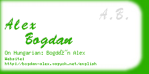 alex bogdan business card